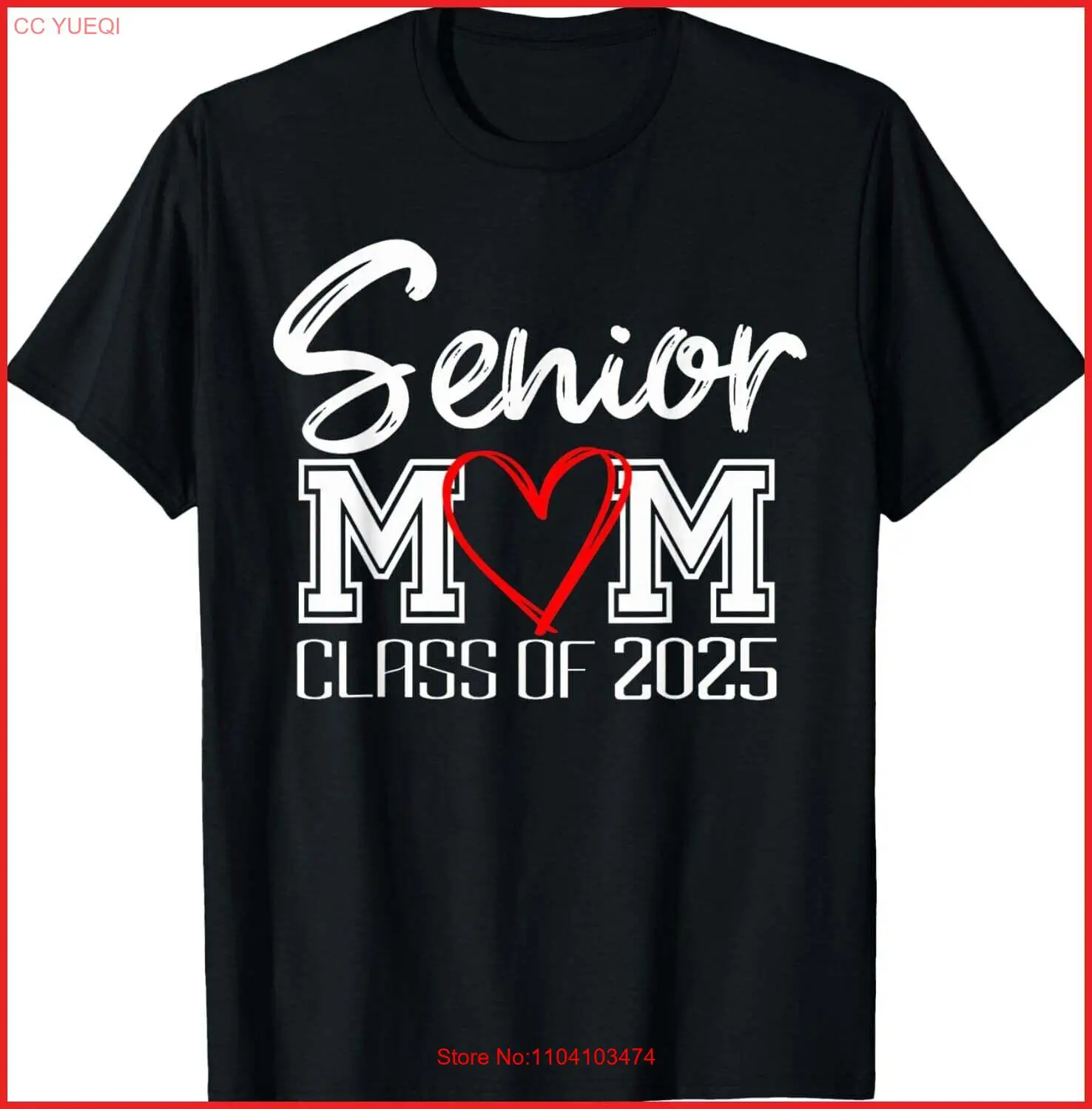 Senior Mom Class of 2025 Proud Mom of Graduate black T-Shirt S-5XL