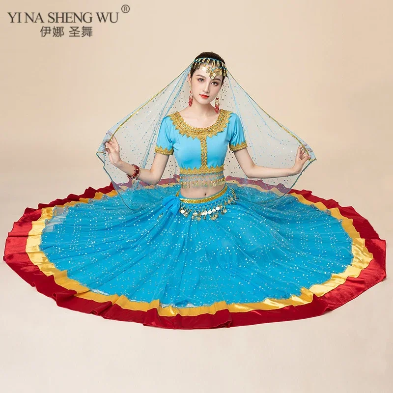 Indian Dance Belly Dance Costumes Swinging Skirts Group Dance Performance Costumes Adult Women Oriental Dance Costumes