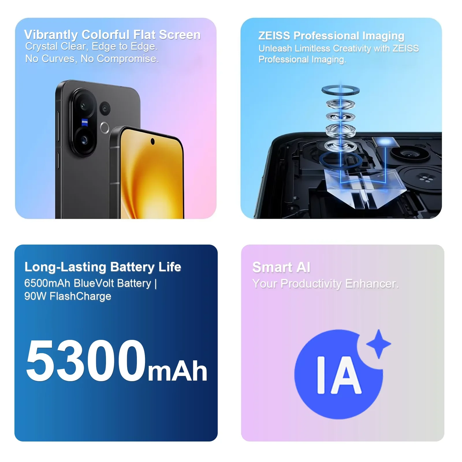 هاتف ذكي VIVO X200 FE 5G، 12 جيجابايت + 256 جيجابايت، تصميم مدمج 6.31 بوصة، معدل تحديث 120 هرتز، كاميرا تليفوتوغرافي ZEISS بدقة 50 ميجابكسل مع A