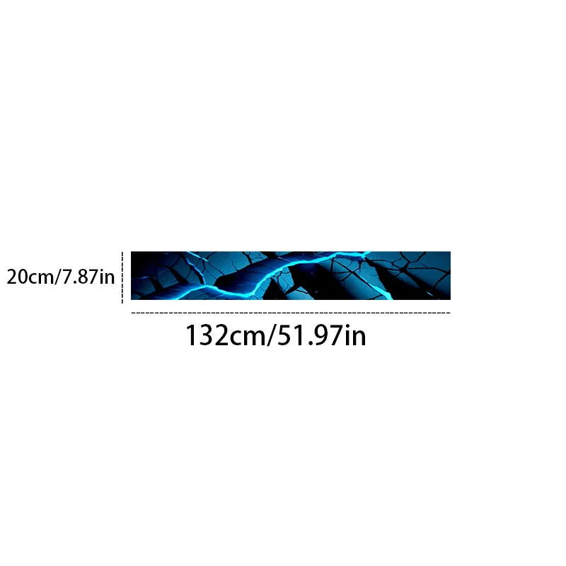 Stiker blok depan mobil dengan lukisan dekoratif belahan api biru, cocok untuk mobil SUV truk, kendaraan luar ruangan