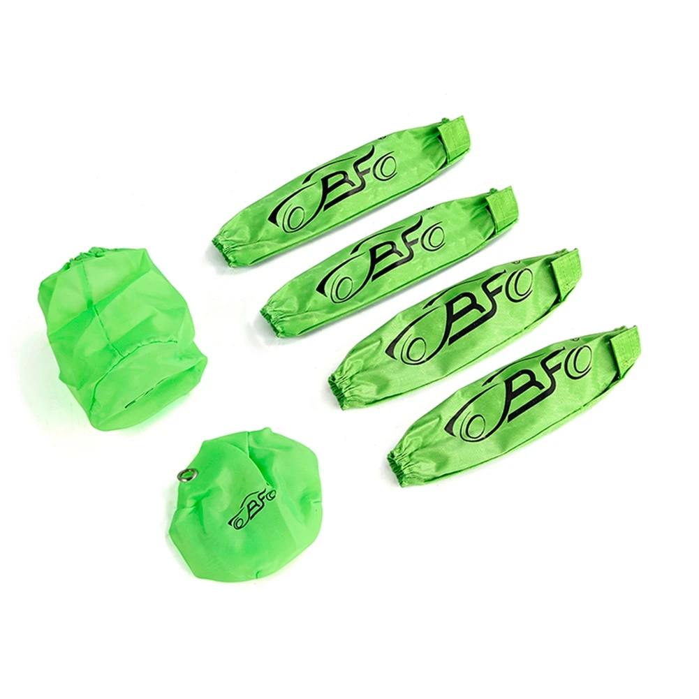 Conjunto de jaqueta de poeira KKZ-ROFUN contém capa de partida, filtro de ar, capas de choque para 1/5 hpi rovan km baja 5b rc, peças de brinquedos, verde