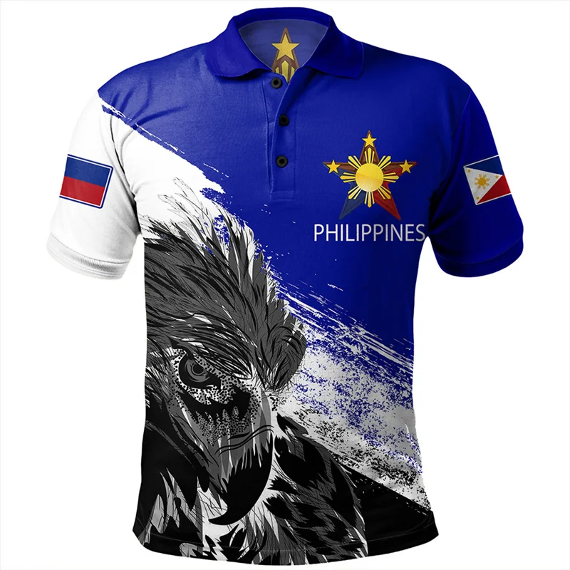 

Men Fashion 3D Philippines National Flag Printed Shirts Philippines National Hero Day Graphic Polo T Shirt For Mens Polo Clothes