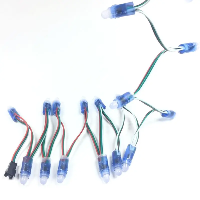 

50 шт. WS2811 2811 IC RGB полноцветный 12 мм пикселей цифровой адресный 5 В цвет мечты светодиодный модуль пикселей IP68 водонепроницаемый свет