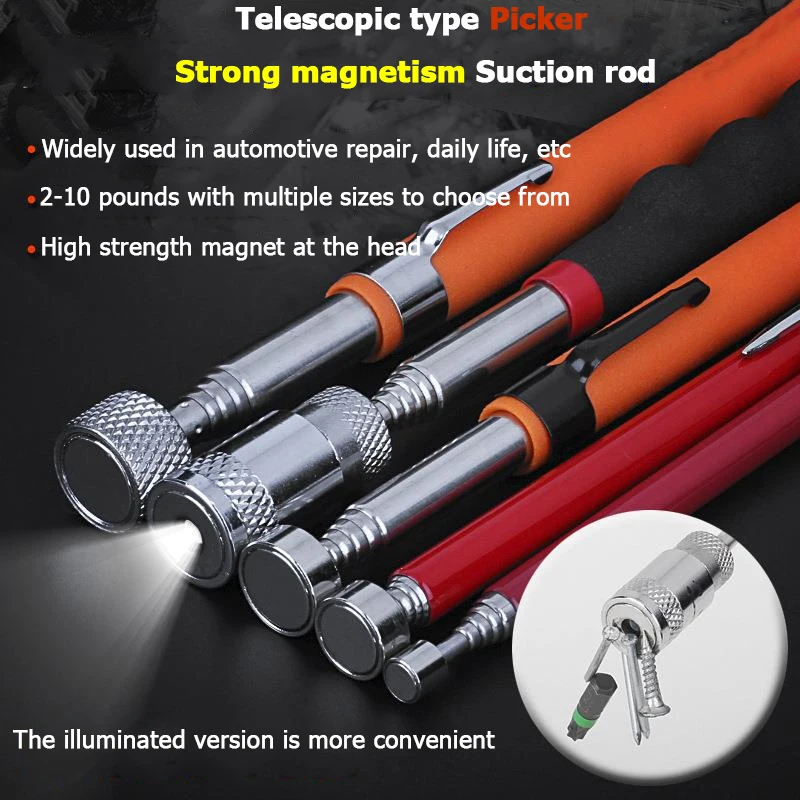 Telescopic Magnetic Pen Metalworking Handy Tool Magnet Capacity for Picking Up Nut Bolt Adjustable Pickup Rod Stick Mini Pen