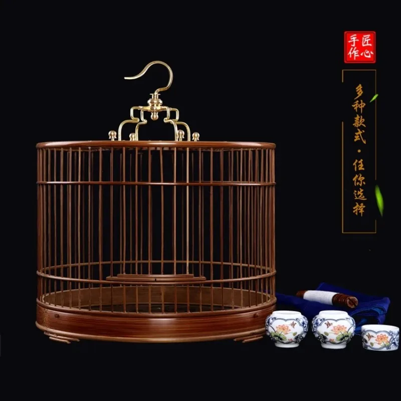 Bamboo Bird Cage Bird Cage Large Full Set of Dedicated Household Boutique Handmade Old Bamboo Bird Cage Trampa Para Palomas