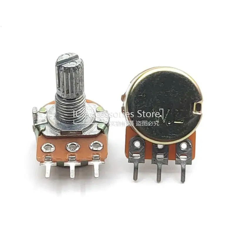 5PCS WH148 Single B1K B2K B5K B10K B20K B50K B100K B500K B1M Adjustable Power Amplifier Potentiometer 3 Pin Flower Shaft 15MM