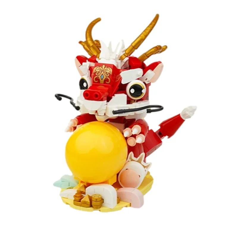 Tacpley-décennie s de construction de dragon chinois, ornements de nouvel an cool, jouets pour enfants, cadeaux d'anniversaire, figurines d'assemblage Kawaii