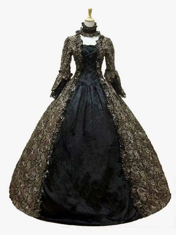 Medieval Vintage Gothic Dresses Lady Gothic Victorian Retro Flare Sleeve Lace Maxi Ball Gowns Dress Cosplay Halloween Costumes