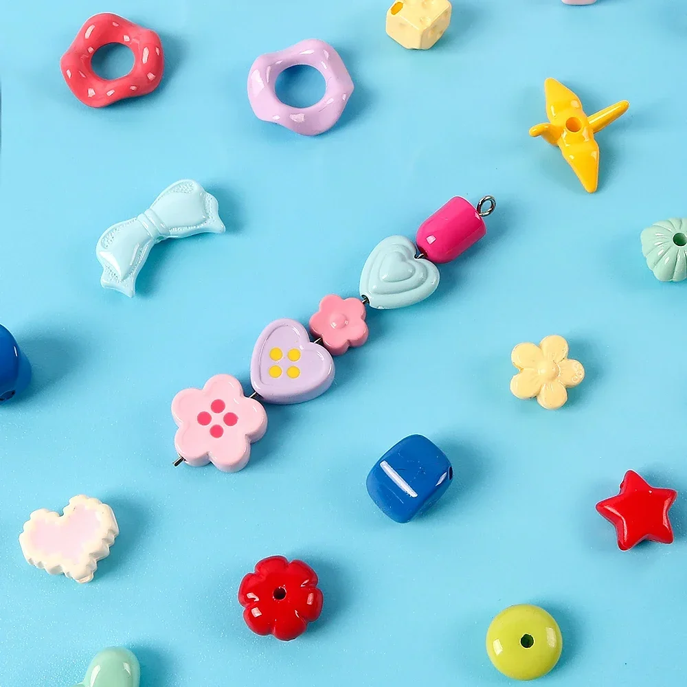 

10PCS Colorful Acrylic Mix shape Beads Loose Spacer Beads For Jewelry Making DIY Bracelet Necklace Accessories