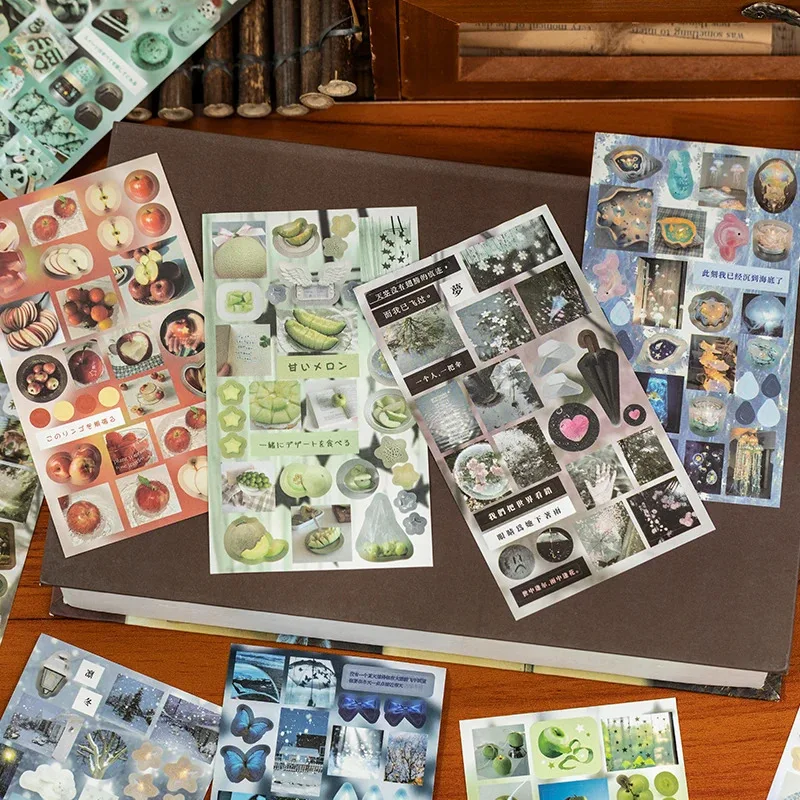 20 Pcs Die cut Stickers book Retro Cartoon Decorative handmade Scrapbooking supplies Diary Sticker Japanese Stationery Stickers