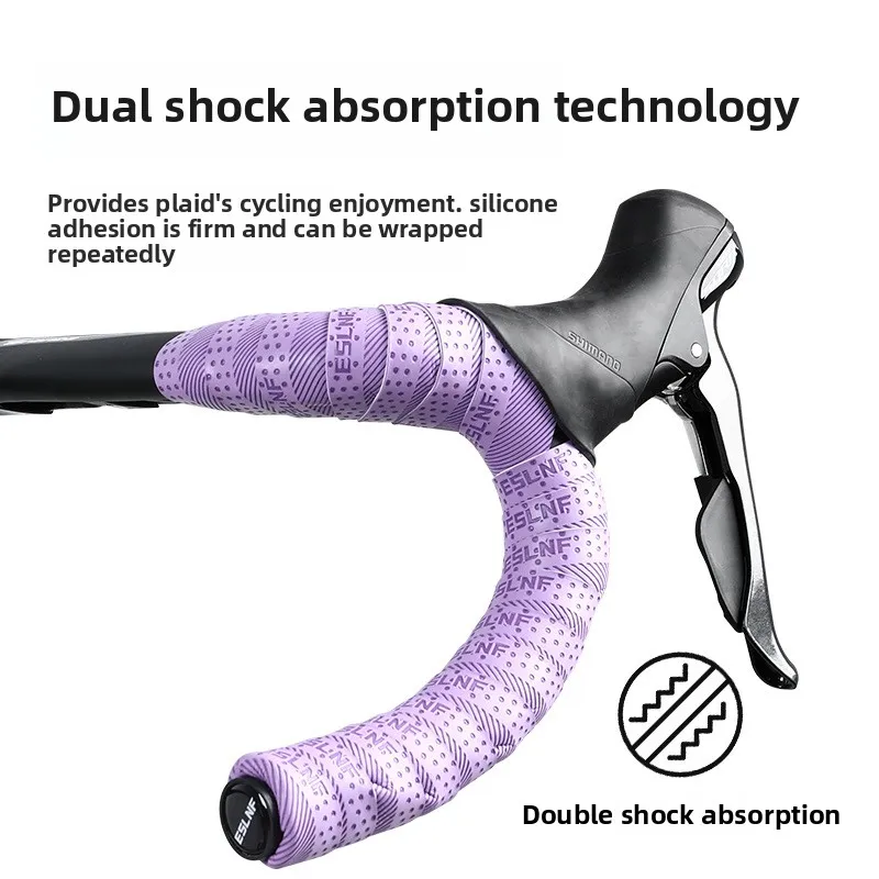 

ESLNF 1Pair Durable Comfortable Bicycle Handlebar Tape Non-Slip Wear Resistant Absorption Leather Handle Road Bike Bar Tapes