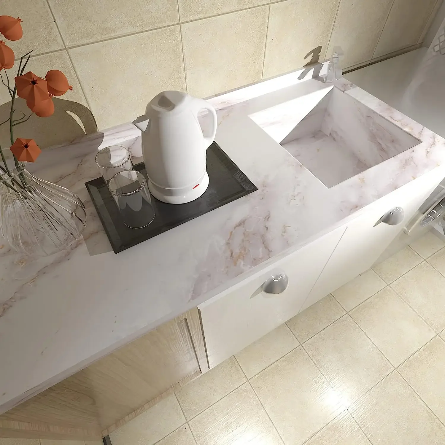Matte Marble Self Adhesive Sti - огляд і ціна Commercial Kitchen Prep Table