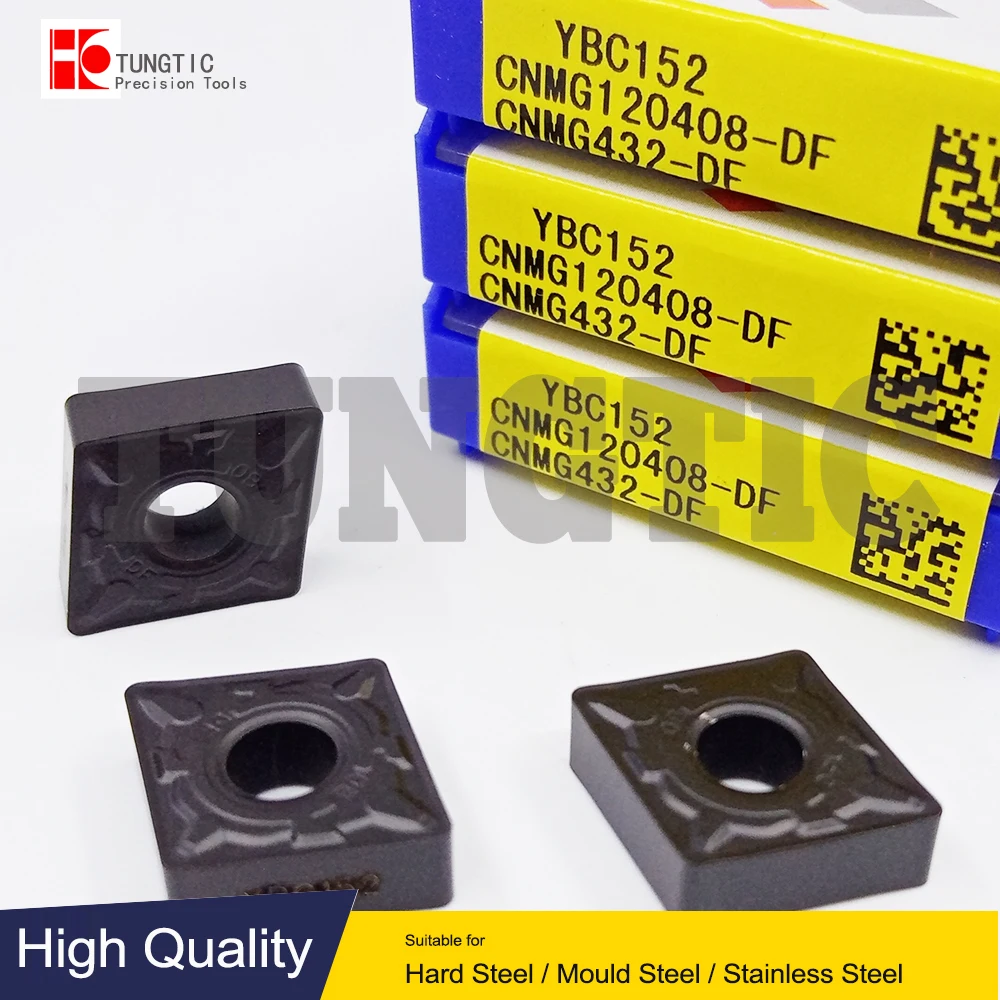 

CNMG120408-DF YBC152 CNMG432-DF CNMG 120408 DF Твердосплавные токарные пластины Токарные режущие инструменты для чистовой обработки металла