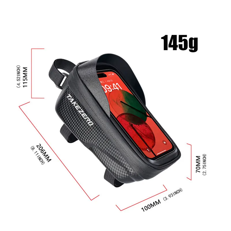 TAKEZERO A2 Torba na rower górski - Torba na przednią kierownicę z twardej skorupy EVA do rowerów szosowych, torba na kierownicę do telefonu