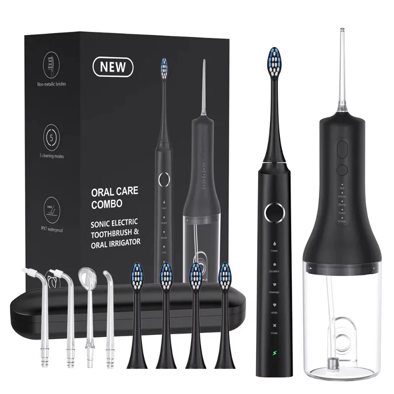 Portable Cordless F800 Water Flosser X700 Electric Toothbrush Combo 2 in 1 IPX7 Waterproof 4 Mode Water Flosser Dental Irrigator
