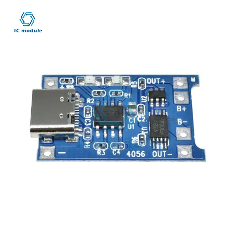 TP4056 Type-C 5V 1A 18650 Lithium แบตเตอรี่โมดูลชาร์จชาร์จด้วย Board Overcharge การปลดปล่อยโมดูล