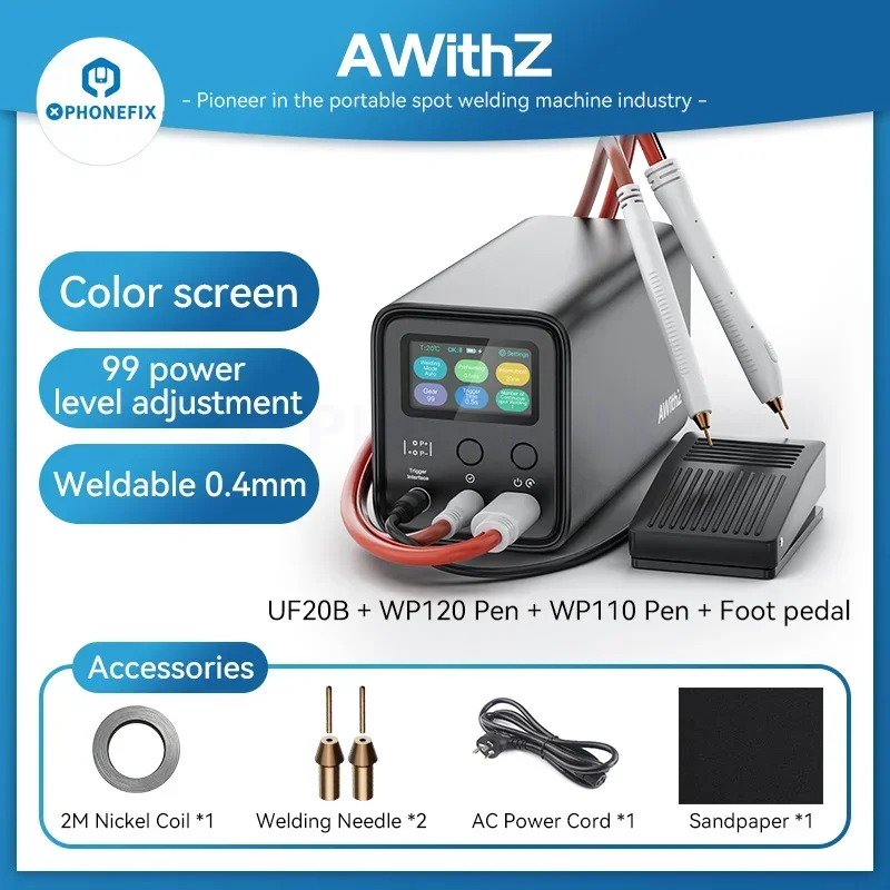 AWithZ UF20B Spot Welding Machine New LCD Screen Energy Storage Super Farad Capacitor Nickel Sheet Welding Machine 0.4mmWeldable