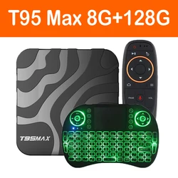 Android Tv Box T95 Max H618 4Gb 8Gb Ram 64Gb 128Gb Rom Android 14 Set Top Box Ondersteuning 2.4G 5.8G Wifi Bt 6K 4K Video Media Speler