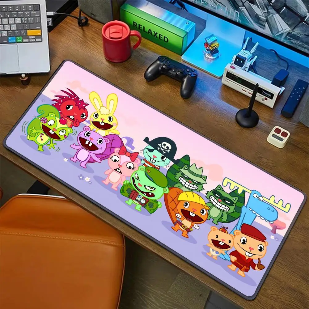 

Коврик для мыши Happy Tree Friends, резиновый коврик для ноутбука Xxl, коврик для мыши, ноутбук, геймер, компьютерный стол, игровые аксессуары