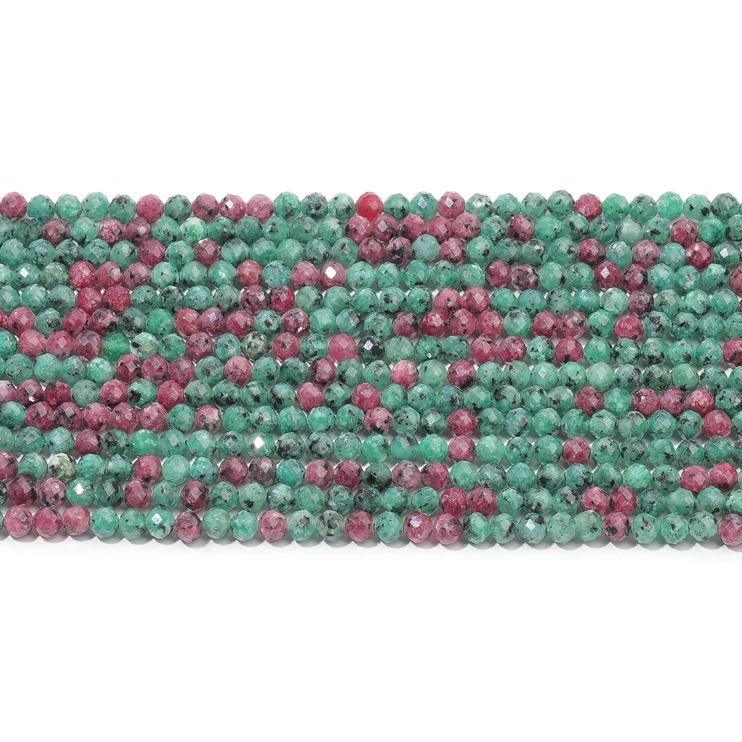 Großhandel Facettierte 2 3 4mm Naturstein-Epidot-Zoisit-Perlen Runde Kleine Lose Perlen für Schmuckherstellung DIY Armband Halskette – Detail 3