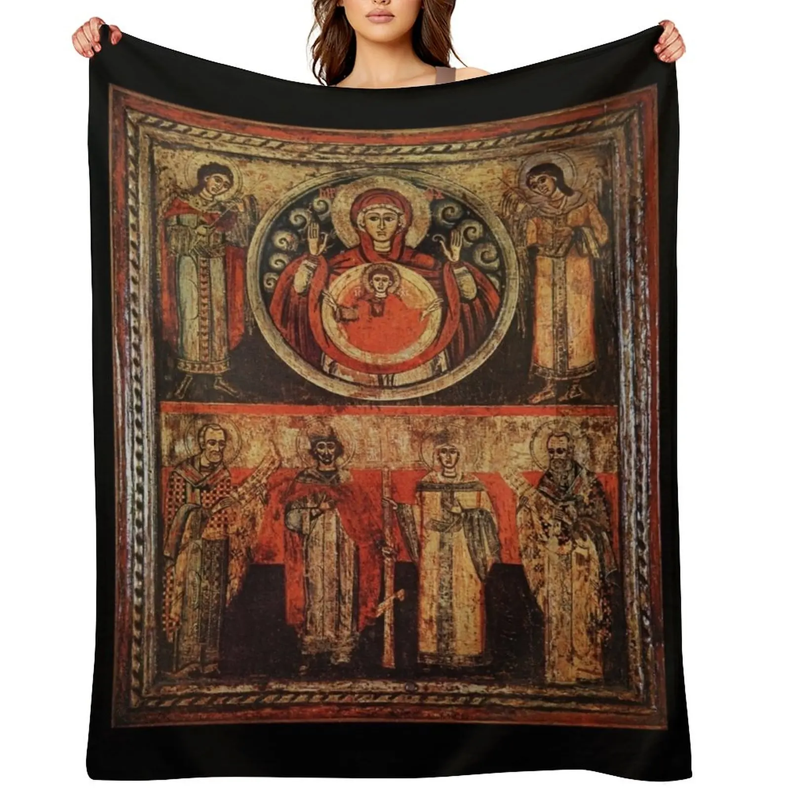 

Our Lady of the Sign Icon Throw Blanket Heavy Hair Sofa Quilt Comforter Blankets
