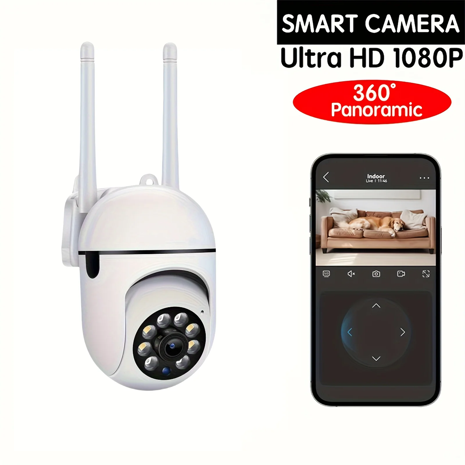 

Ease Life APP Wireless 1080P HD Indoor/Outdoor WiFi Security Camera, Color Night Vision, 2-Way Audio, 360° Pan/Tilt/Zoom