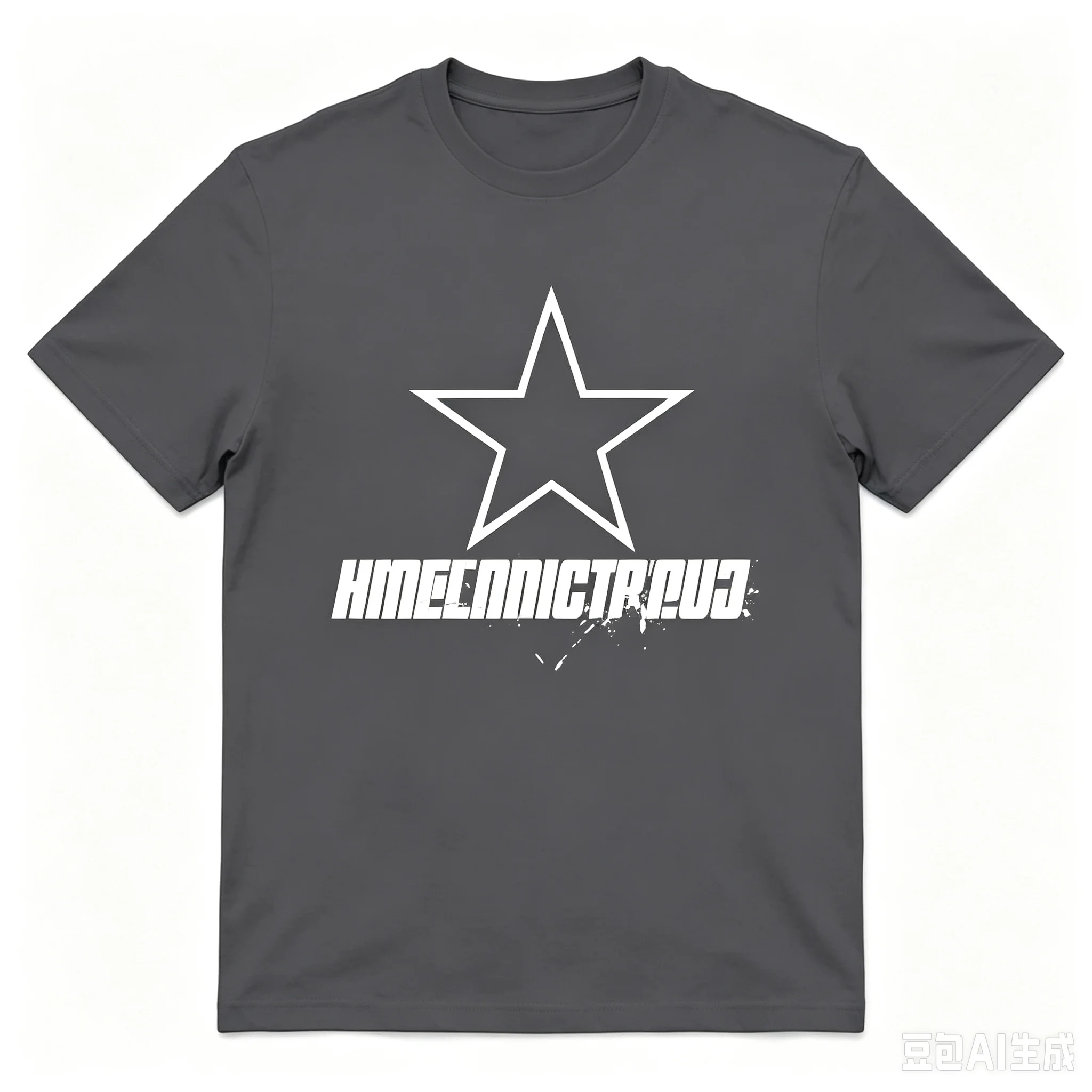 Retro Star With Russian Font Splatters Graphic Tshirt Men Summer Short Sleeve Tops