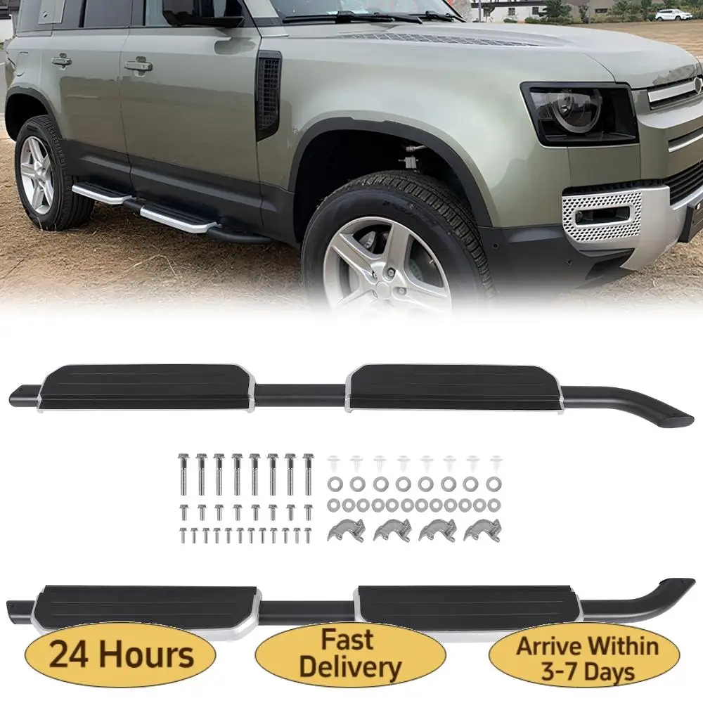 

Боковые подножки (пороги) для пикапа Land Rover Defender 2020-2024, износостойкие, с высокой грузоподъемностью, запчасти для автомобиля