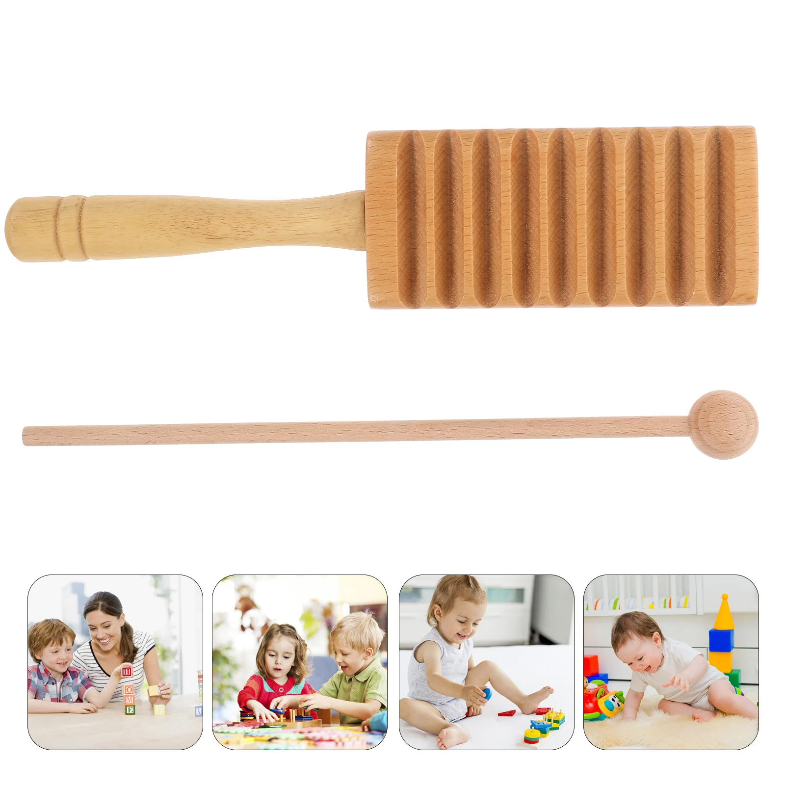 

1 set 1 Set Wooden Guiro For Kids Kids Musical Instruments Percussion Tone Block Toddler Instruments Wood Musical Instrument