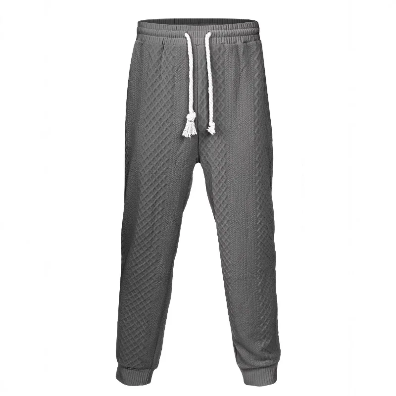 

2026 Spring and Autumn Pants Men's European Size Casual Pants Men's Jacquard Leggings American Slim-fit Sports Trousers
