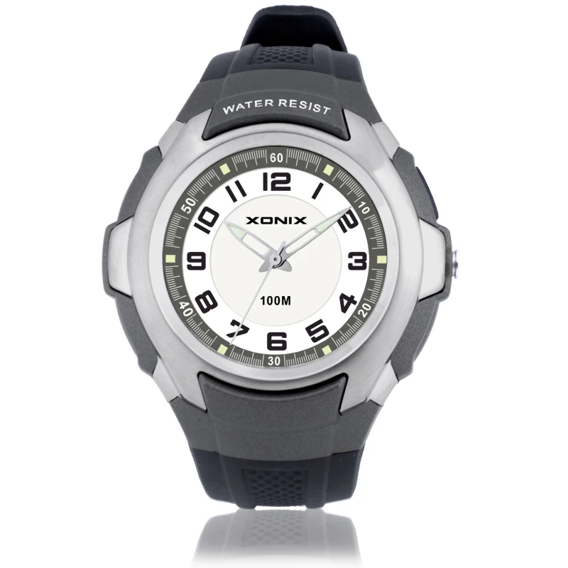 XONIX Brands Classics Mens Sports Swim Dive Casual Watch Quartz Analog Waterproof 100M Resin PU Strap SR