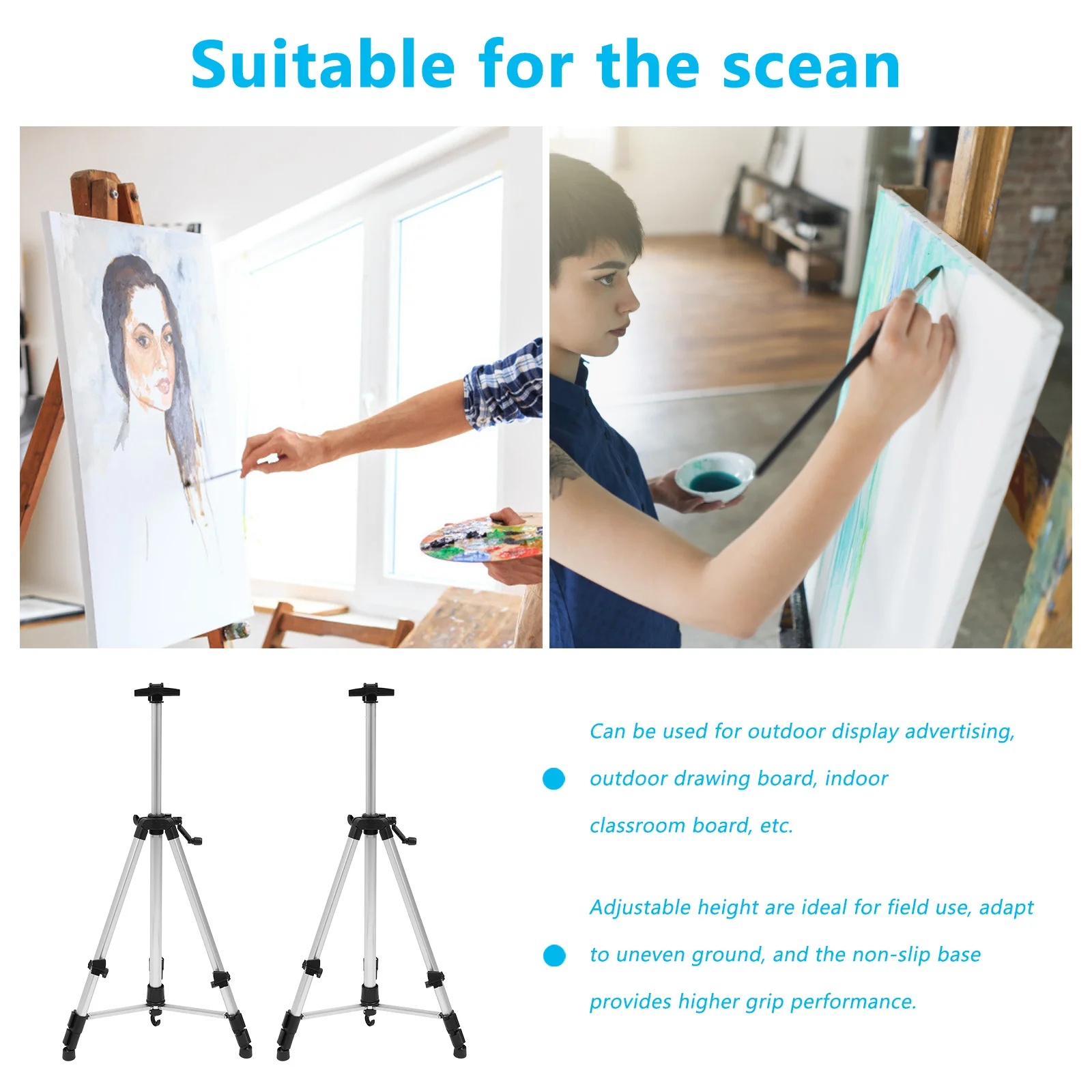 treppiede-pieghevole-con-cavalletto-ad-altezza-regolabile-supporto-per-pittura-su-tela-in-alluminio-leggero-espositore-per-aula-all'aperto