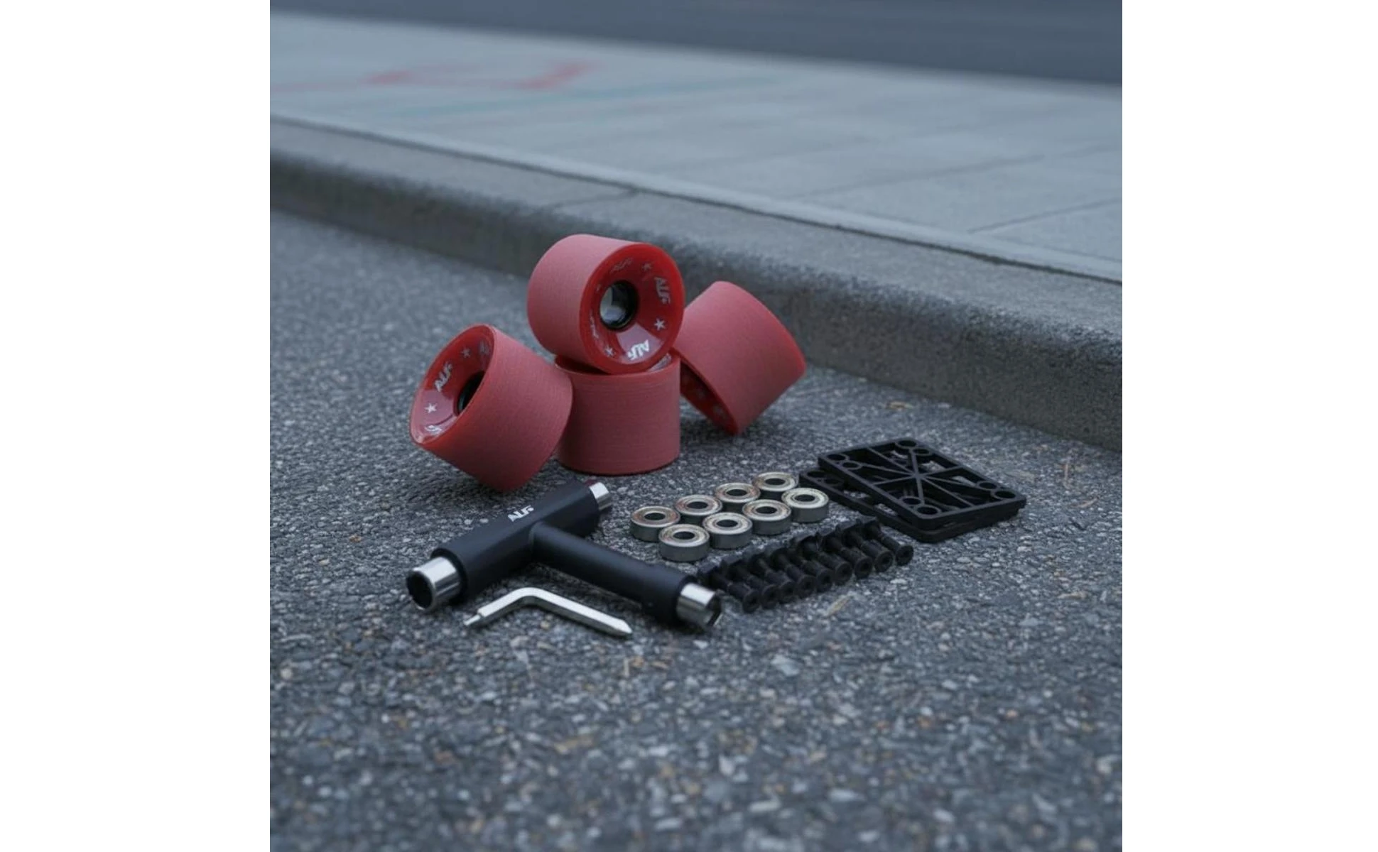 Longboard Wheel Set High Rebound Skateboard Wheels and Bearings Longboard Wheel Kit Shock Absorption Sports Gear Even Rolling