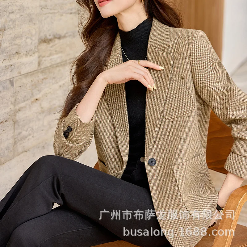 2025New Stylish Fashion Suit Casual Women's Long Sleeve Professional Blazer Formal Women's Single Jacket Workwear1891