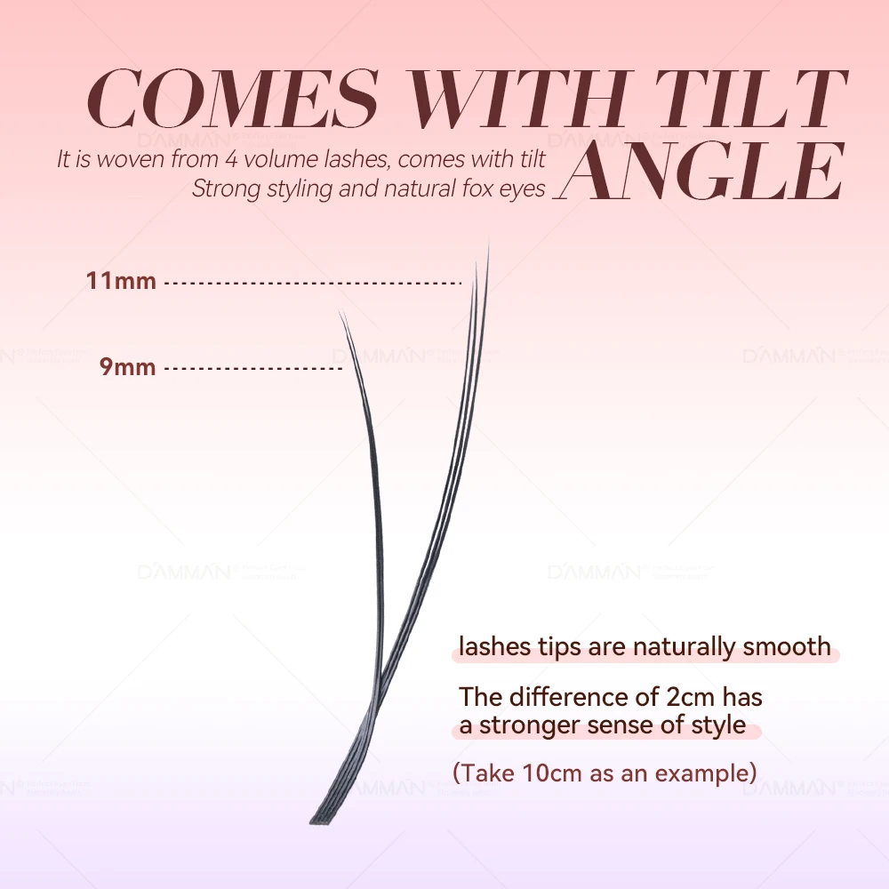 다만 12줄 폭스 YY 모양 속눈썹 연장 0.07mm D 컬 Y 모양 속눈썹 연장 믹스 9-14mm YY 폭스 아이 속눈썹 메이크업 도구