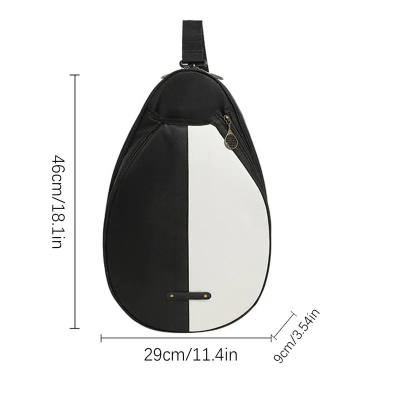 Tennis Sling Bag Tennis Racket Case Pickle Ball Bag Waterproof Fashion Tennis Backpack Smooth Zipper Pickle Ball Sling Bag For