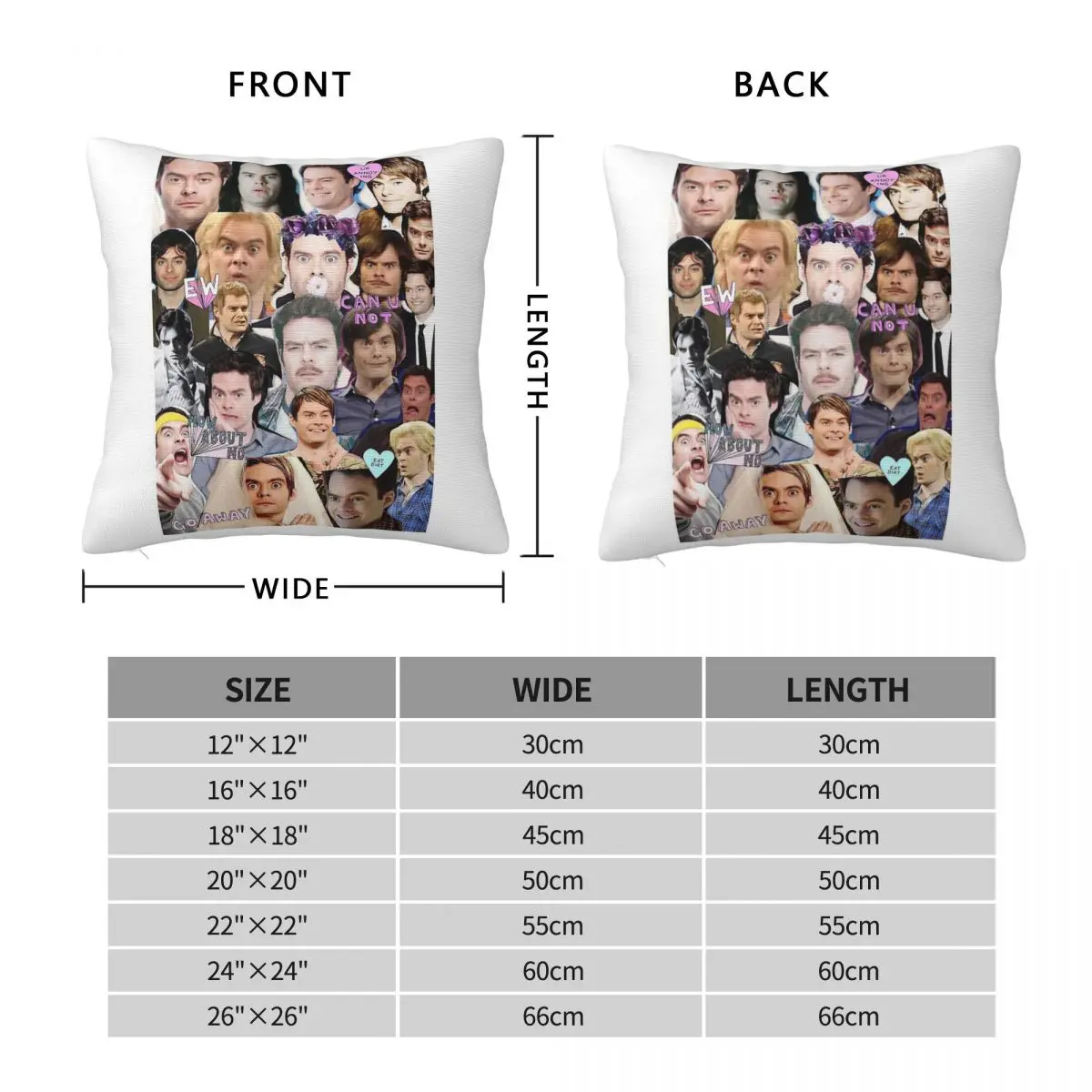 Bill Hader Collage Square Pillowcase Polyester Linen Velvet Printed Zip Decorative Throw Pillow Case Sofa Cushion Cover