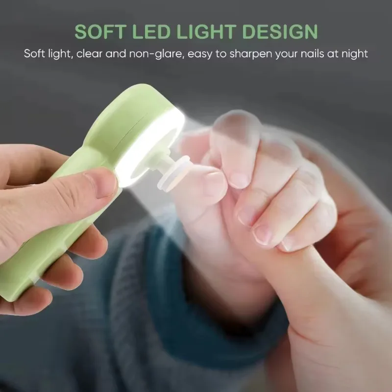 Baby nail trimmer Safe electric nail clipper set with light, suitable for newborns, toddlers, children's toes and nail care