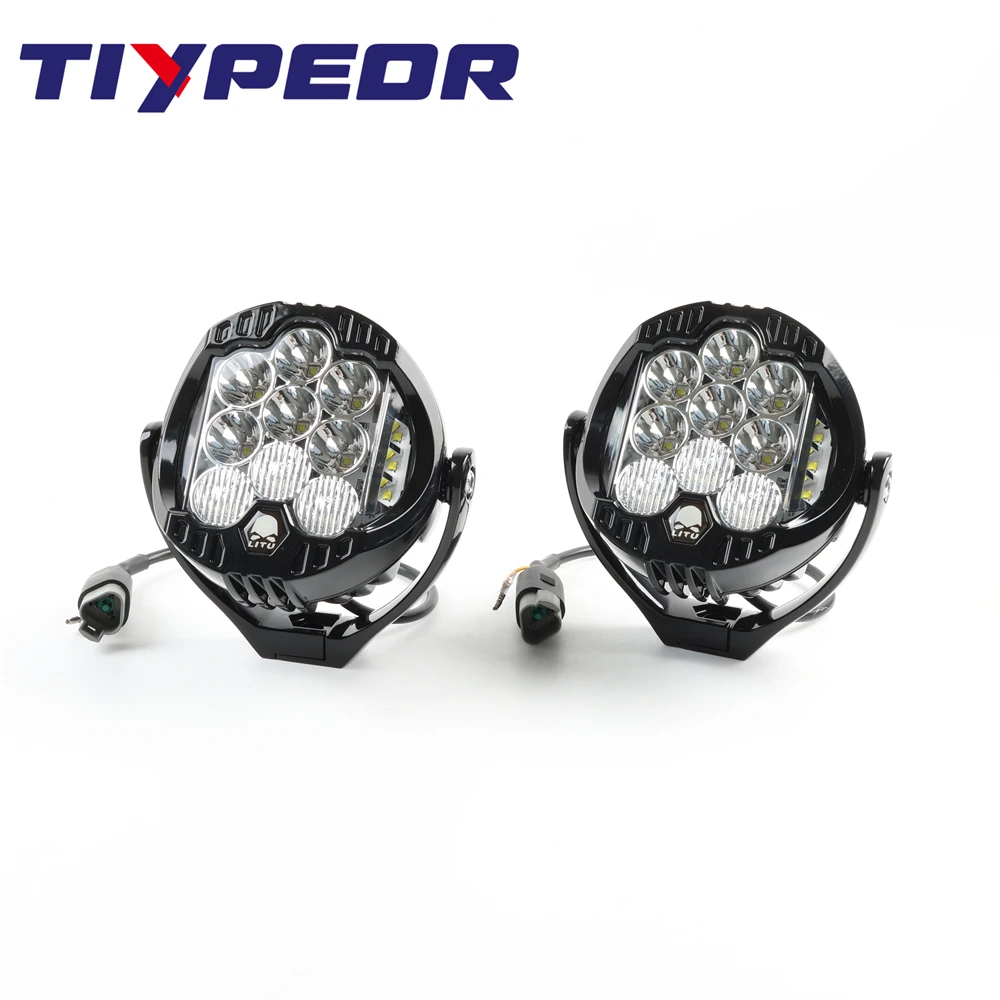 TIYPEOR 108W 5.5Inch Round Laser Lamp Motorcycle Car LED Work Driving Headlight For Offroad Truck Boat Tractor Upgrade Spotlight