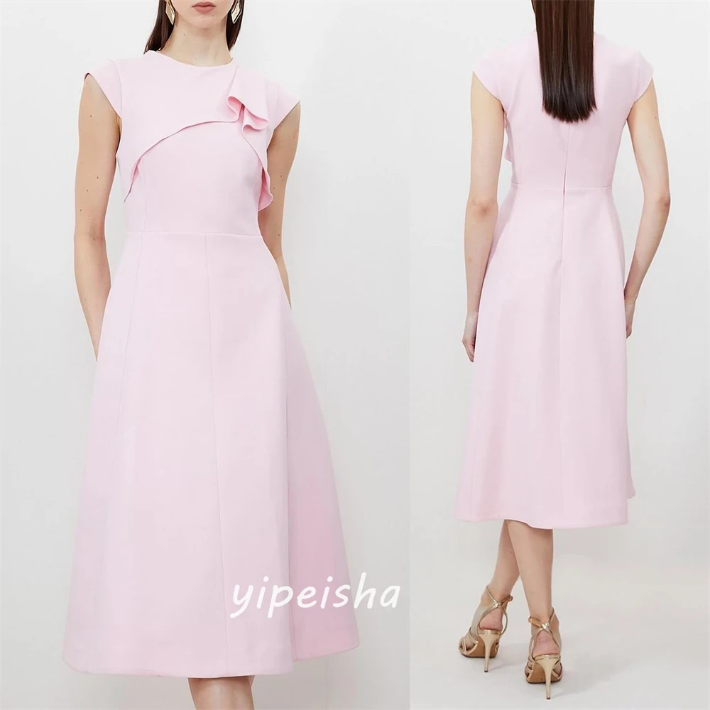 Customized Jiayigong  Classic Modern Style Formal Evening O-Neck A-line Pleats Bespoke Occasion Dresses