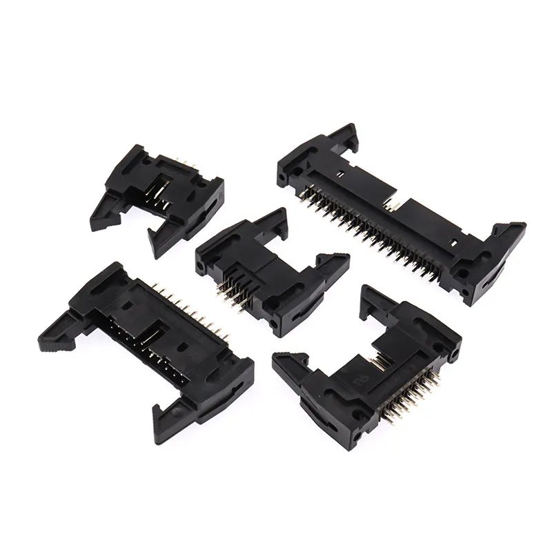 DC2 Bull horn socket 2.54MM straight needle socket hook with buckle pin DC2-8P/10P/14P/16P/20P/40P/64P connector terminal