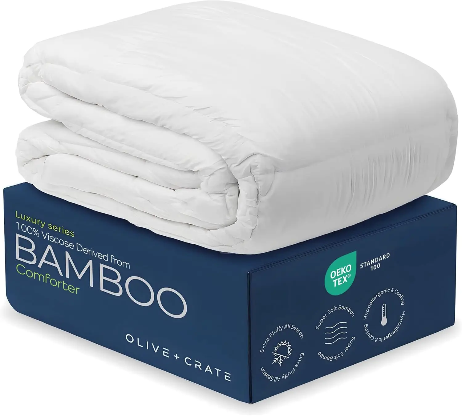 Cooling Bamboo Comforter Queen Size - Lightweight Duvet Insert for All Seasons, Hypoallergenic