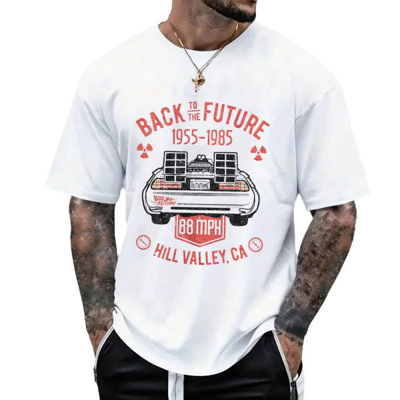 

Back To The Future Movie 1955-1985 Vintage Sic Fi Gift t shirt Time Machine 88 MPH Hill Valley CA Graphic Clothes All size Tops