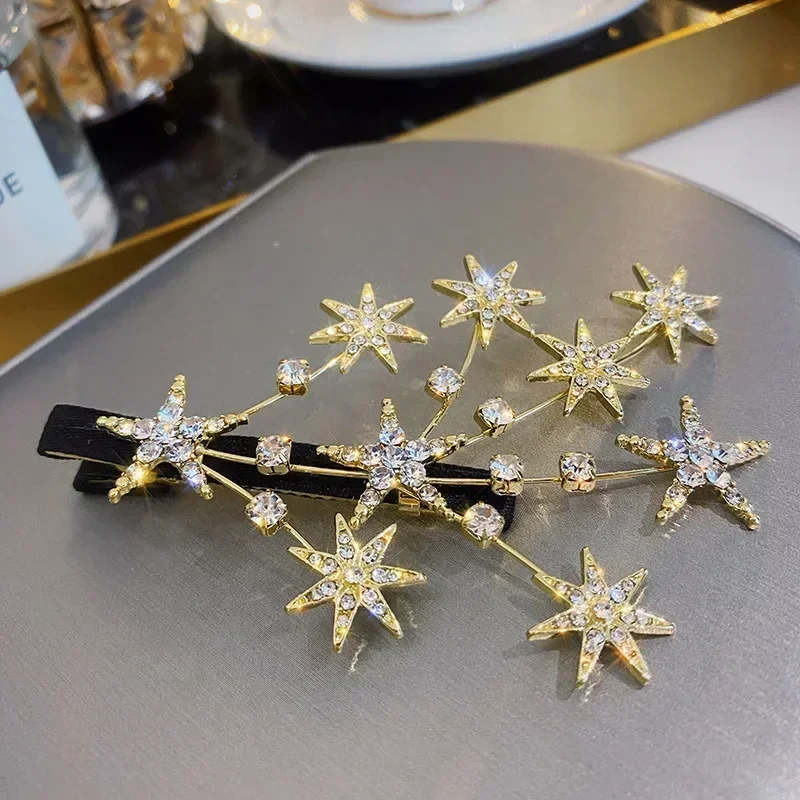 New Women Hair Clip Bling Star Rhinestone Girls Hair Accessories Hairpins Fashion Jewelry Headwear Butterfly Hair Clips Female