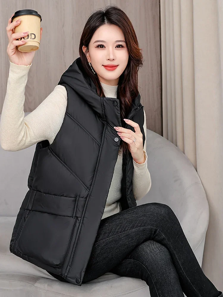سترة نسائية من القطن للخريف والشتاء سترة فضفاضة للتخسيس عصرية ببطانة كتف #1