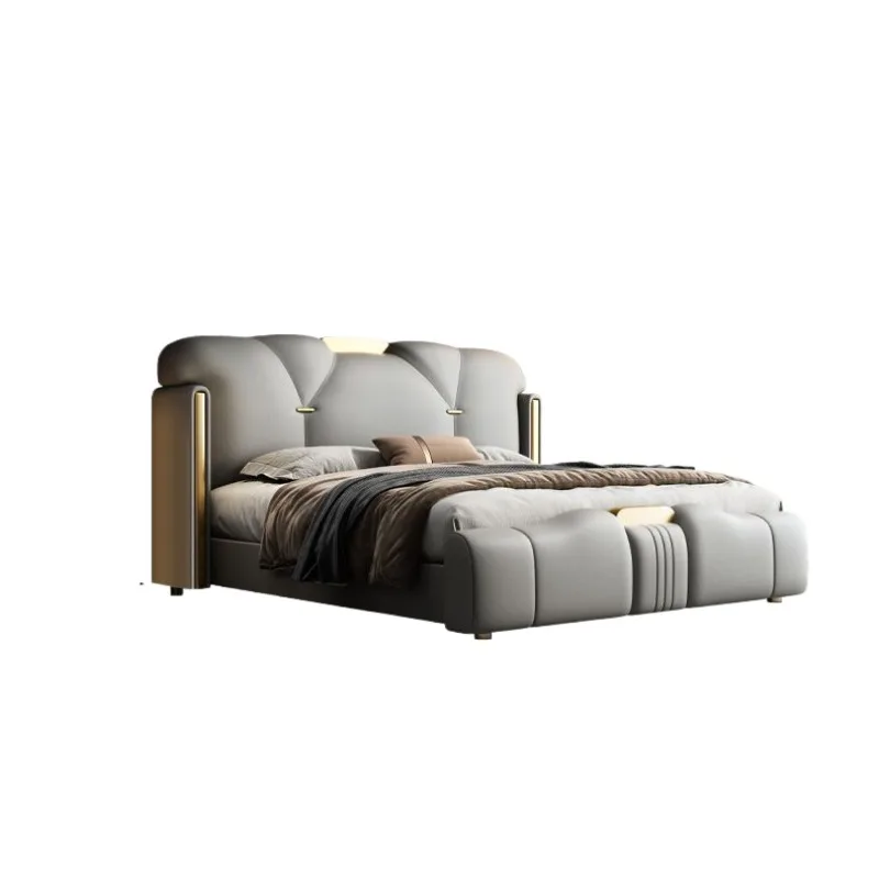 # 150x200cm Queen Size Upholstered Bed Luxury Double Frame 180x200cm Bed Nordic Fancy Sleeping Minimalist Home Bedroom Furniture