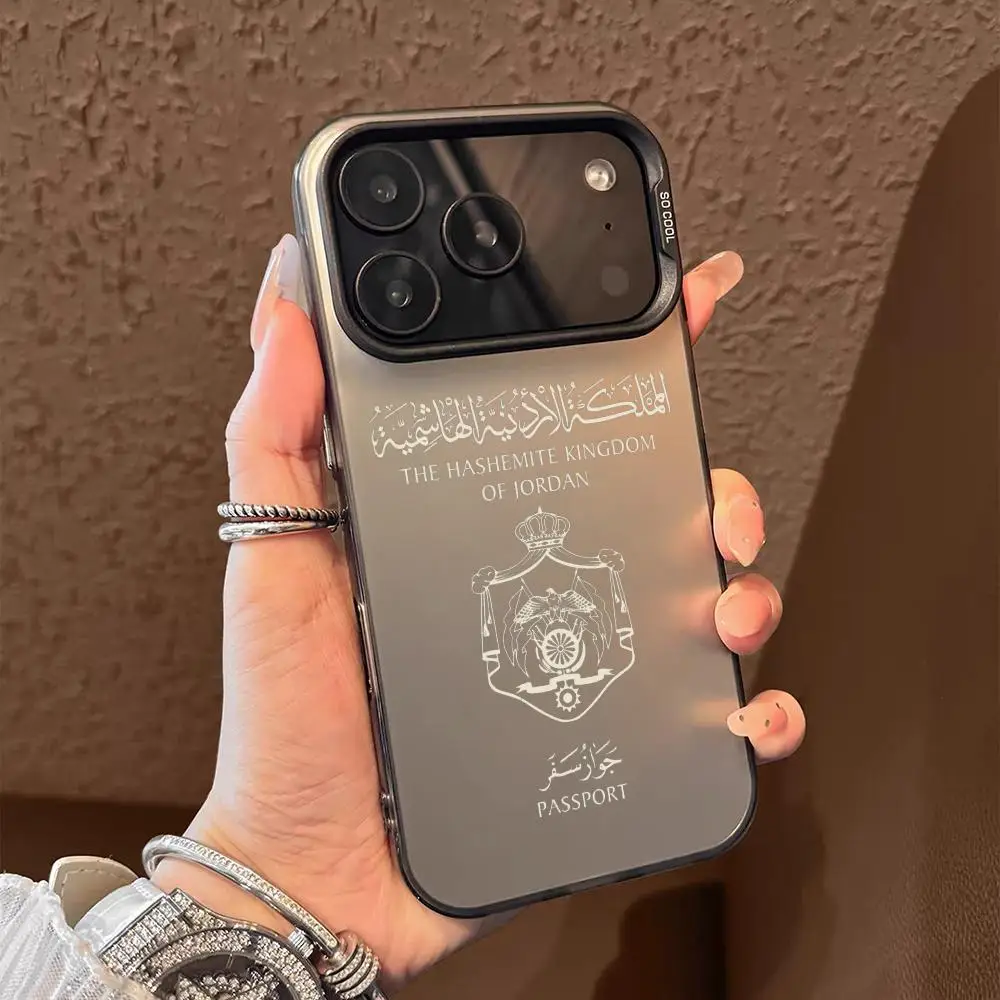 Funda para Teléfono J-Jordan Passport para iPhone 17 16 15 14 13 12 11 Pro Max, Diseño Mate con Efecto Aurora Láser