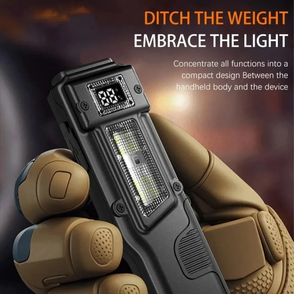 Multifunctional Pen Clip Flashlight Dual Wick Side Light Outdoor Emergency Red Warning Light Ultra thin Work Light Flashlight view 3