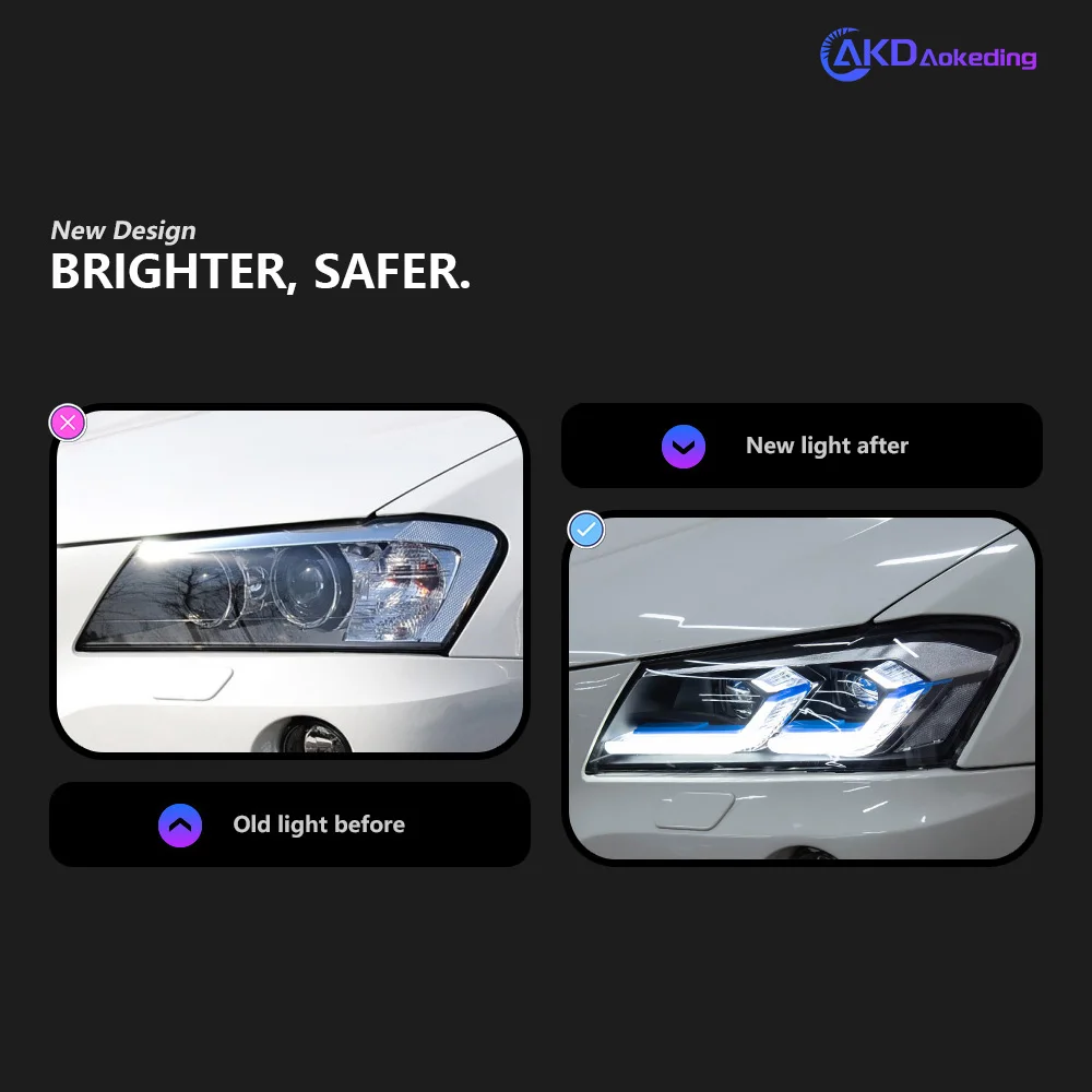 

Для BMW X3 светодиодные фары проектор линзы 2010-2013 F25 автомобильные фары сигнальная фара DRL автомобильные аксессуары