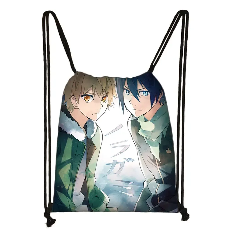 Mochila con cordón y estampado de Anime Noragami Stray God, bolsa de almacenamiento para exteriores, soporte para zapatos, mochila escolar para adolescentes